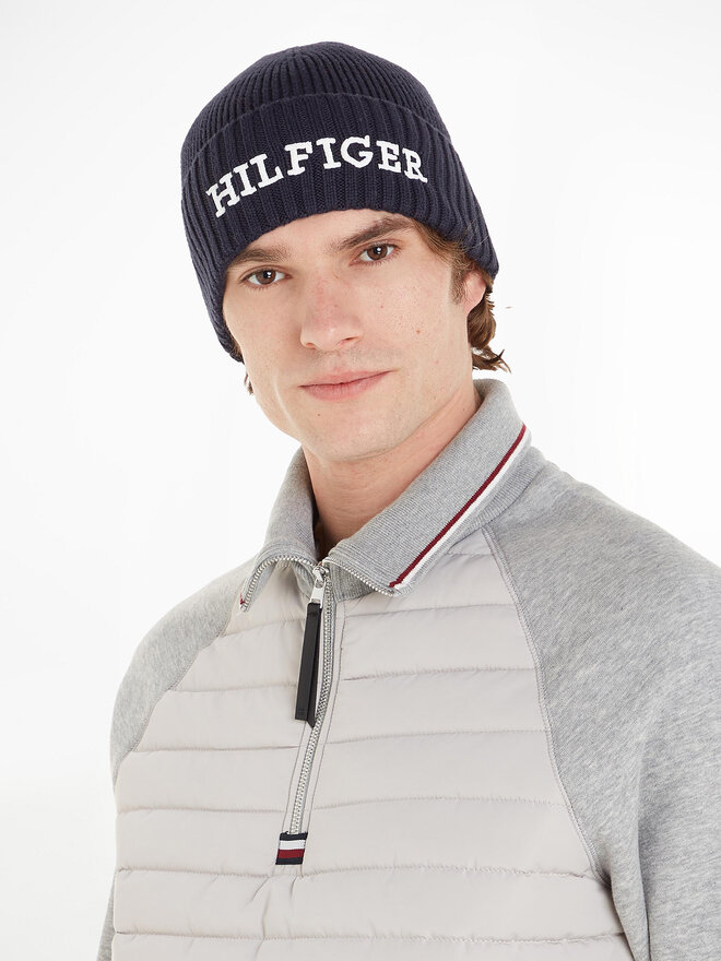 Tommy Hilfiger Шапкa Tommy Hilfiger Monotype Beanie AM0AM11737 Cиній