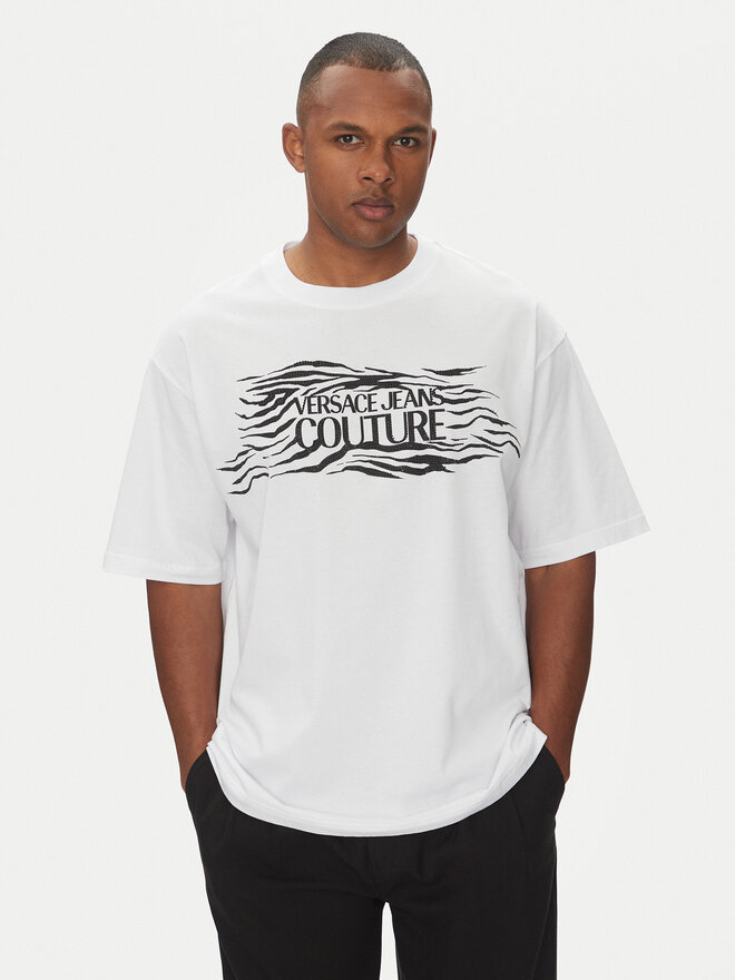 Versace Jeans Couture Versace Jeans Couture Camiseta 78GAH6L1 Blanco Regular Fit