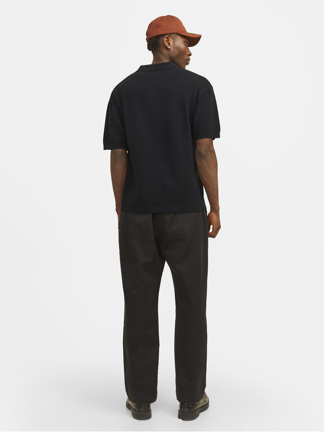 Jack&Jones Jack&Jones Polo Linen 12252748 Μαύρο Regular Fit