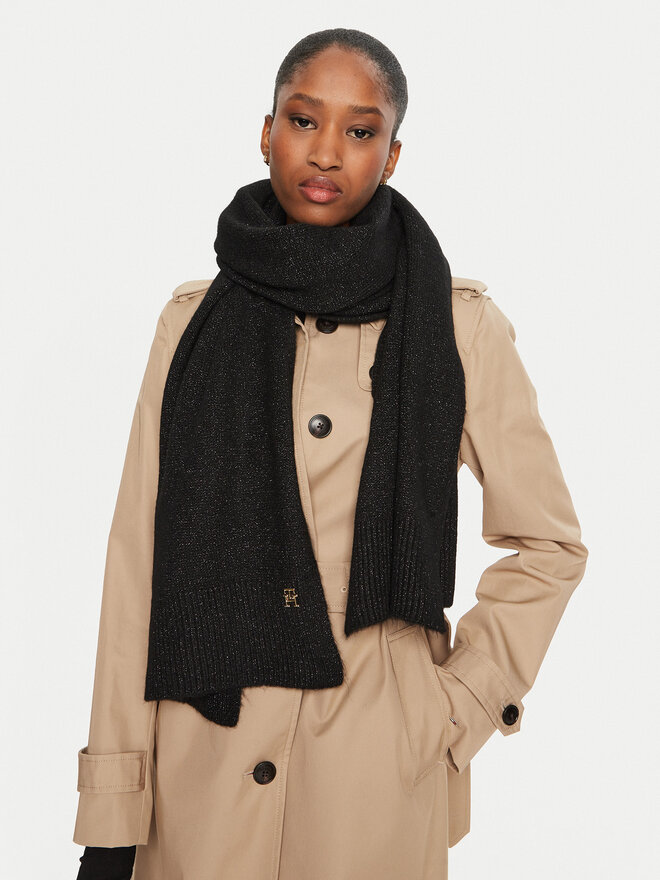 Tommy Hilfiger Зимен шал Tommy Hilfiger AW0AW16646 Черен