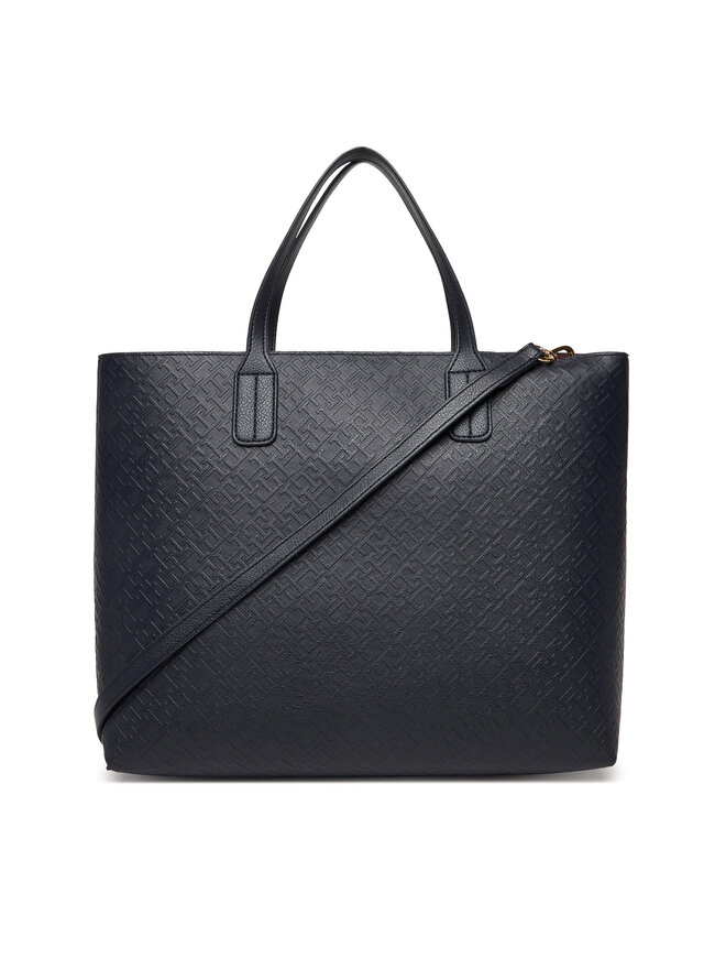 Tommy Hilfiger Handtasche Tommy Hilfiger Th Icon Satchel Mono AW0AW18123 Dunkelblau