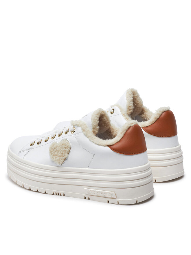 LOVE MOSCHINO Sneakersy LOVE MOSCHINO JA15366G0LIAR10A Biela