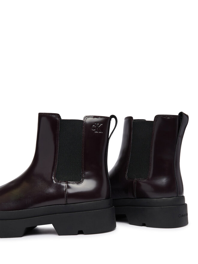 Calvin Klein Klassische Stiefeletten Calvin Klein Lugged Chelsea Boot Matt Lth HM0HM02445 Dunkelbraun