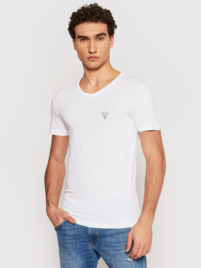 Guess Guess Marškinėliai U97M01 JR003 Balta Slim Fit