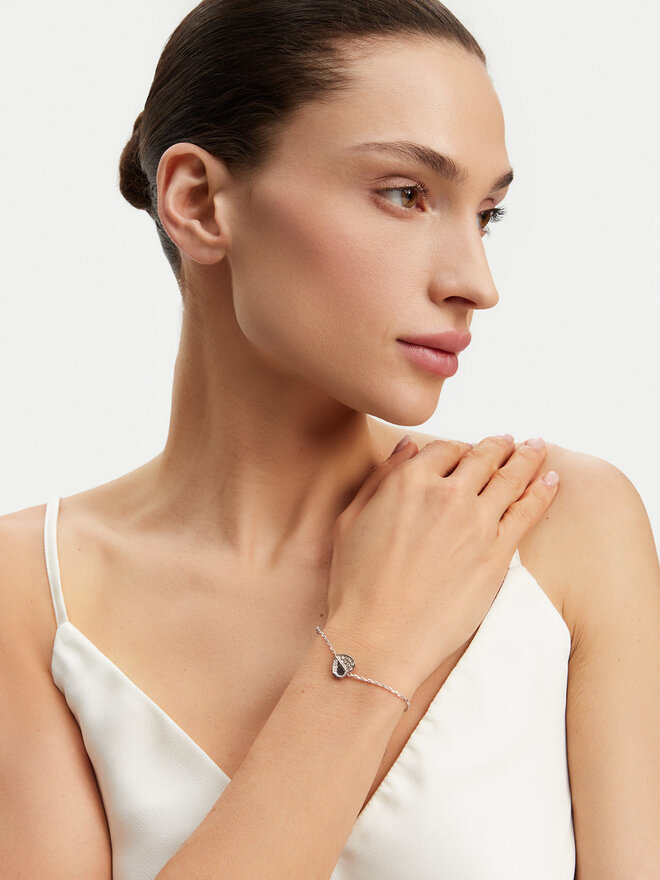 Guess Bracciale Guess Lovely Guess JUBB03 036JW Placcatura in argento rodiato