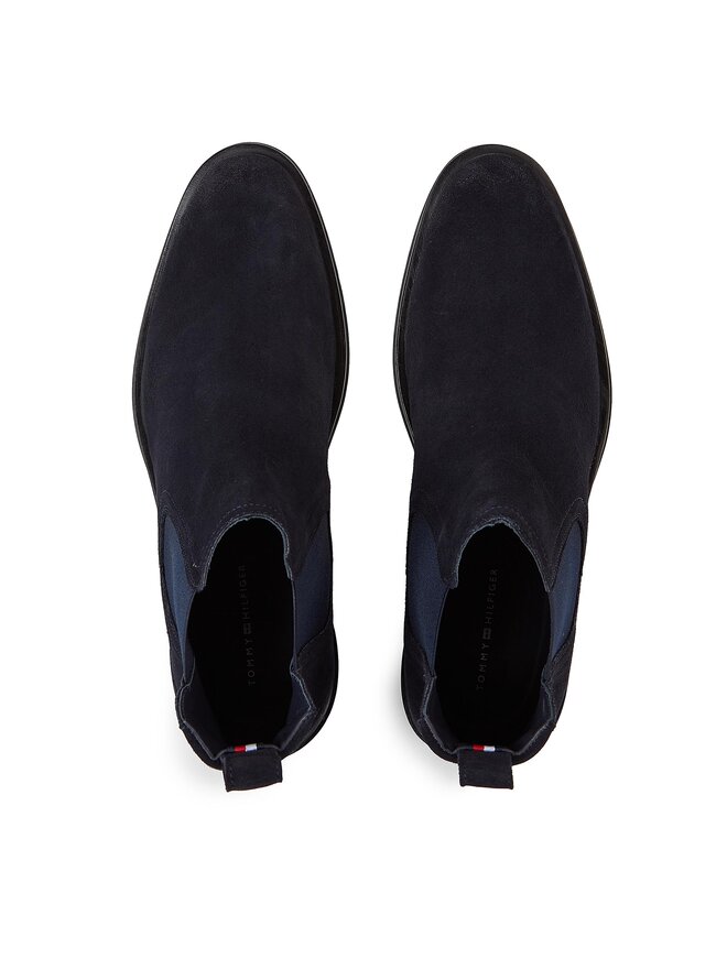 Tommy Hilfiger Klassische Stiefeletten Tommy Hilfiger Core Rwb Hilfiger Suede Chelsea FM0FM04757 Blau