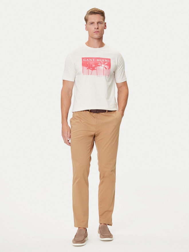 Gant Gant Camiseta 2003342 Écru Regular Fit