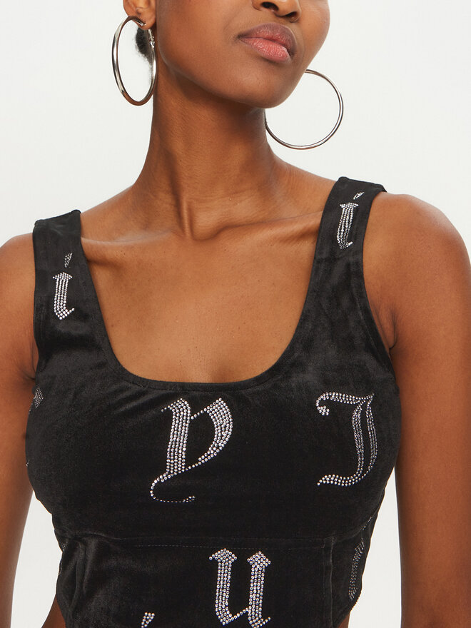 Juicy Couture Juicy Couture Top Cait JCMCS224252 Schwarz Slim Fit