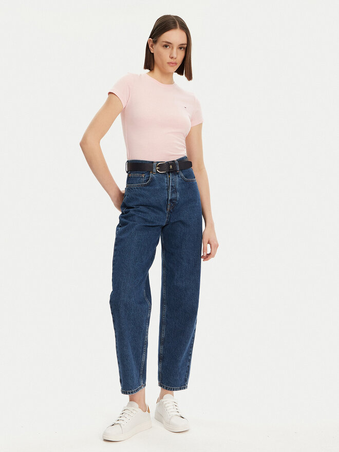 Tommy Jeans Tommy Jeans Marškinėliai DW0DW20459 Rožinė Slim Fit
