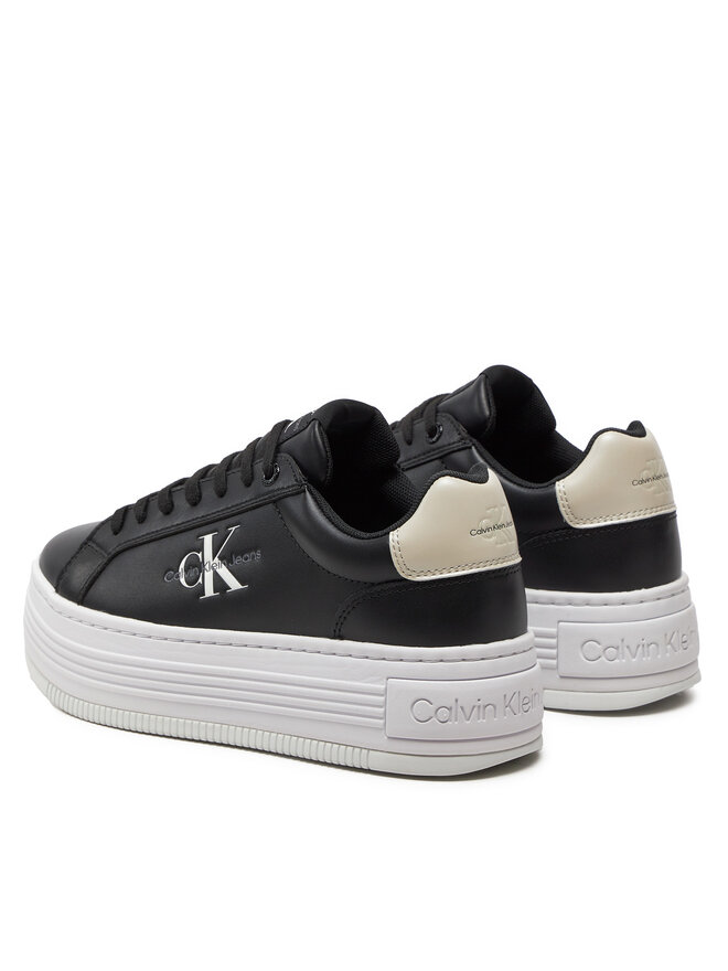 Calvin Klein Jeans Zapatillas Calvin Klein Jeans Bold Platf Low Lace Lth Ml Mtl YW0YW01516 Negro