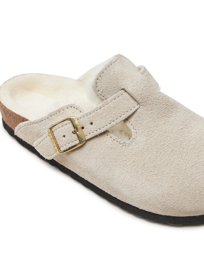 Birkenstock Pantoletten Birkenstock Boston Shearling Leve 1026192 Weiß