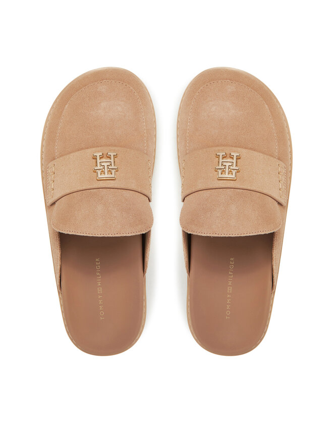 Tommy Hilfiger Ciabatte Tommy Hilfiger Suede Closed Toe Mule FW0FW08583 Beige