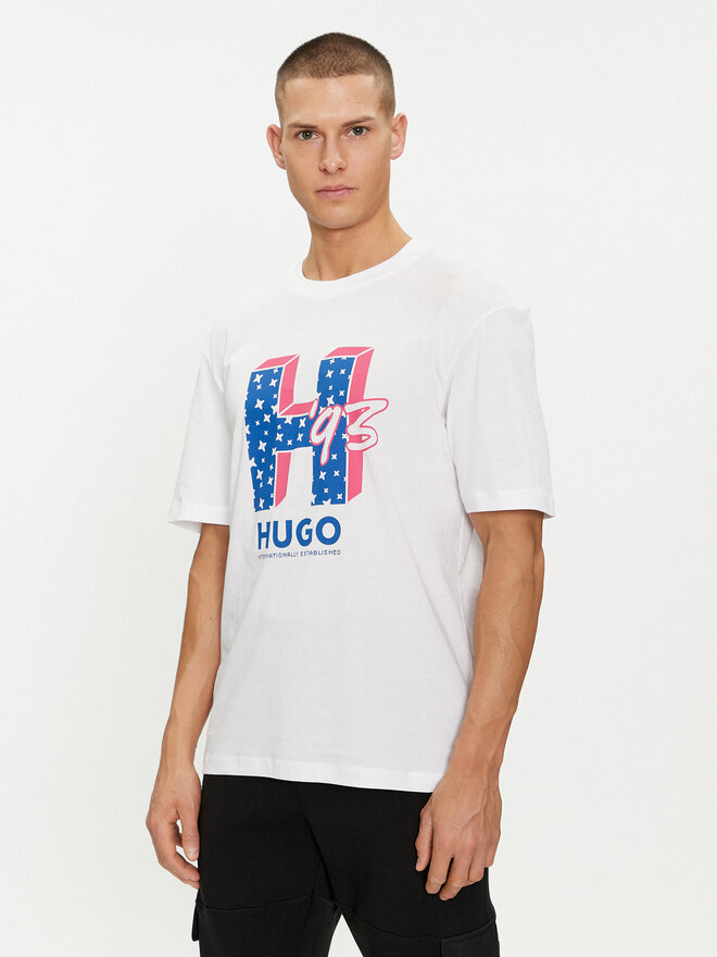 HUGO Hugo Marškinėliai Nentryle 50513411 Balta Relaxed Fit