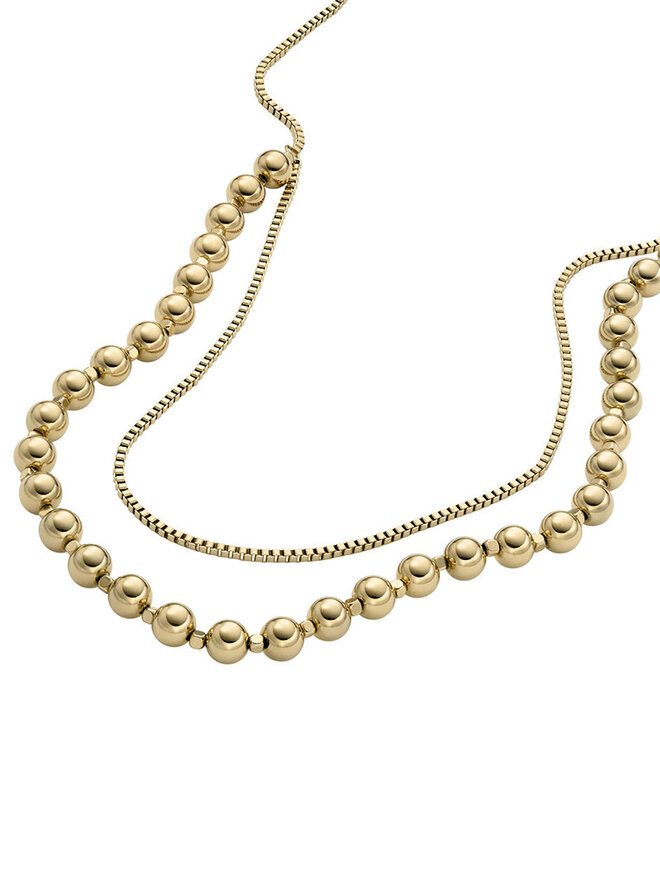 Fossil Halskette Fossil All Stacked Up JA7248710 Goldfarben