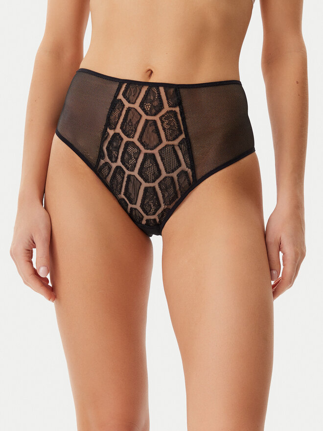 Chantelle Chantelle Klassischer Damenslip mit hoher Taille Reptilia C01LC5 Schwarz