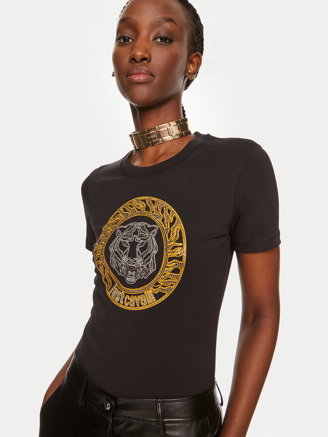 Just Cavalli Just Cavalli T-Shirt 76PAHE08 Μαύρο Slim Fit