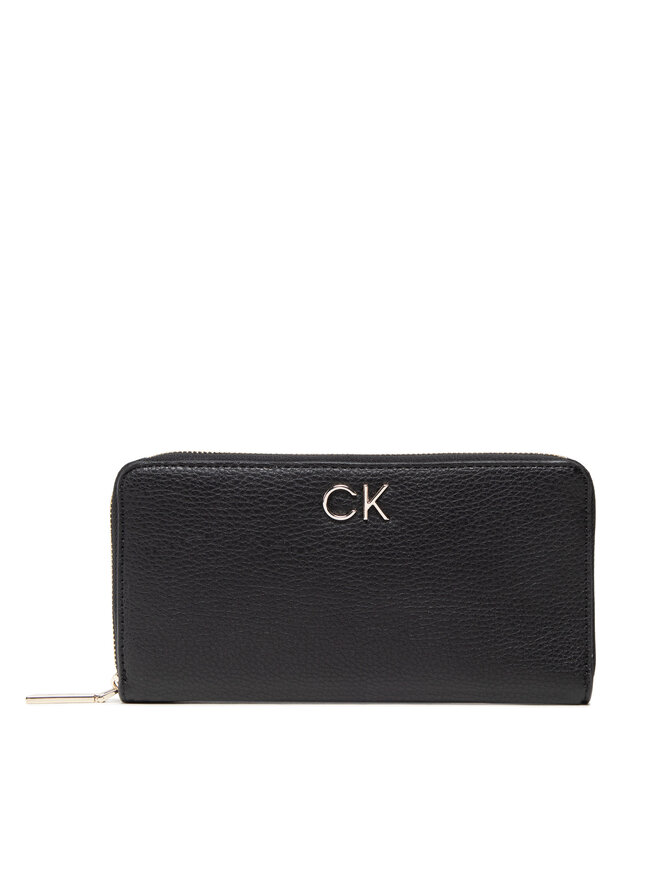 Calvin Klein Portafoglio grande da donna Calvin Klein Re-Lock Slim Z/A Wallet Lg Pbl K60K609482 Nero