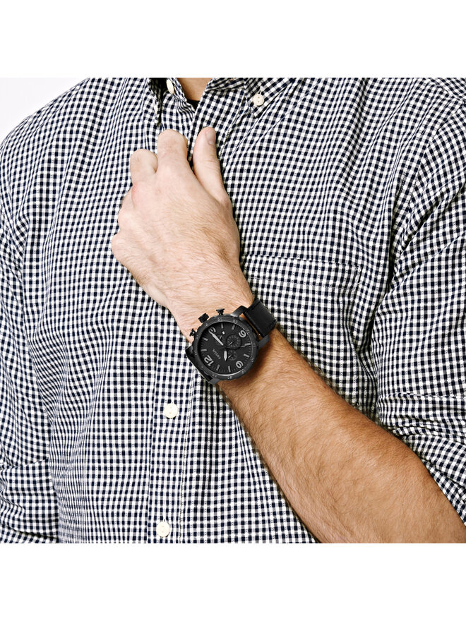 Fossil Часовник Fossil Nate JR1354 Черен