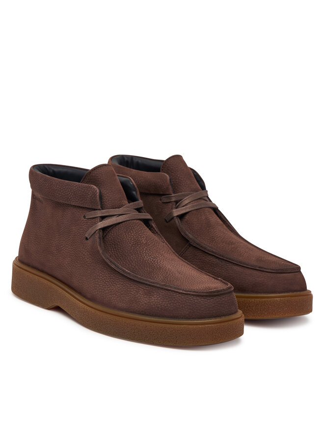 Calvin Klein Schnürschuhe Calvin Klein Text Rubber Apron Boot Nu HM0HM02256 Braun