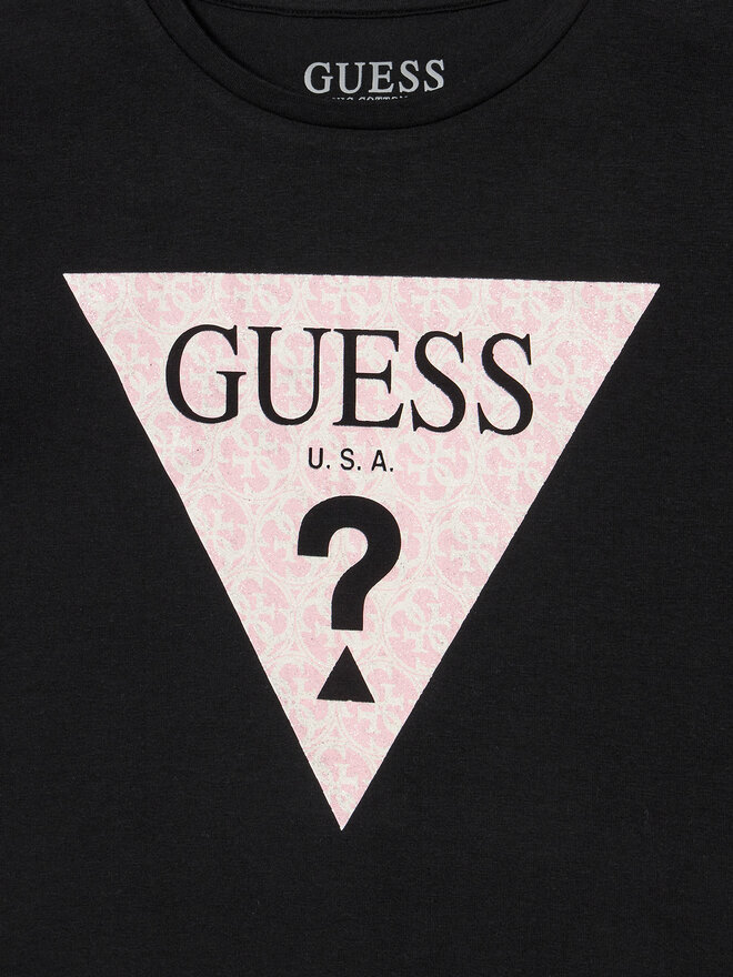 Guess Guess Marškinėliai J5RI18 K6YW4 Juoda Regular Fit