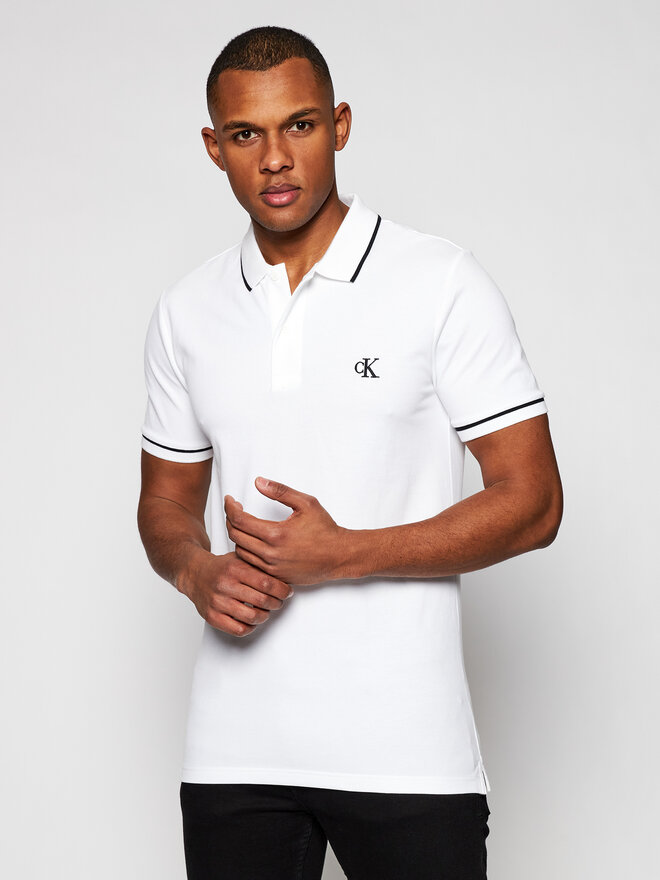 Calvin Klein Jeans Calvin Klein Jeans Поло J30J315603 Білий Slim Fit