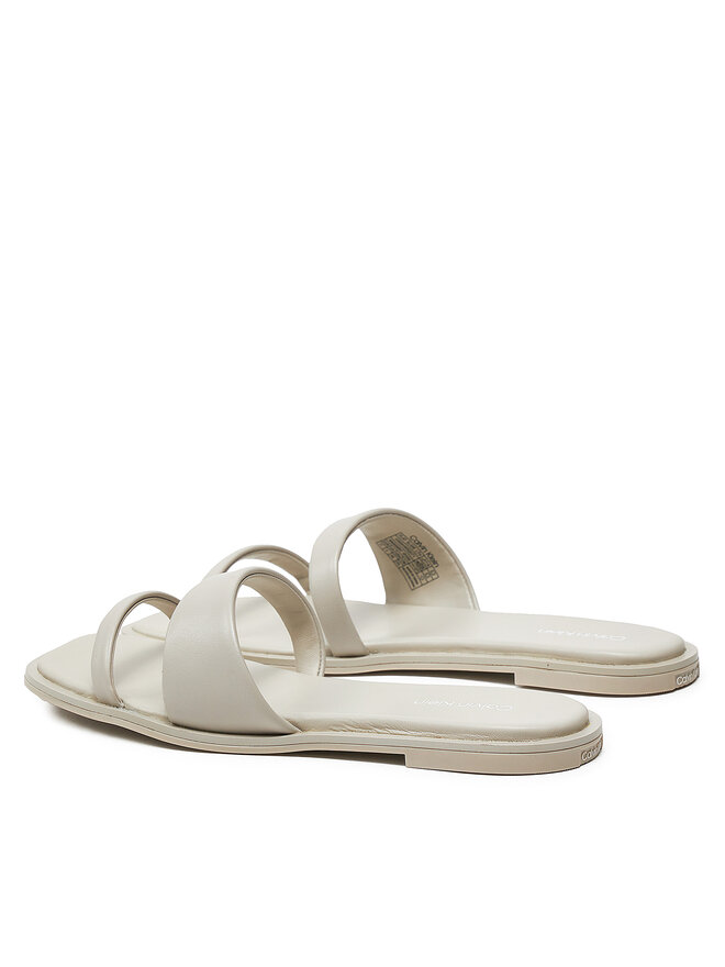 Calvin Klein Παντόφλες Calvin Klein Flat Slide Lth HW0HW02071 Μπεζ
