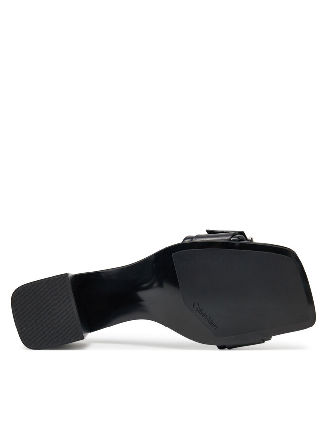 Calvin Klein Pantoletten Calvin Klein Heel Mule 50 W/Buckle - Lth HW0HW02478 Schwarz