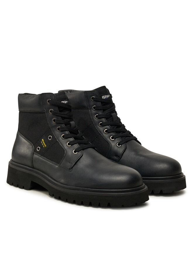 Blauer Schnürstiefeletten Blauer F4BUXTON03/LEA Schwarz