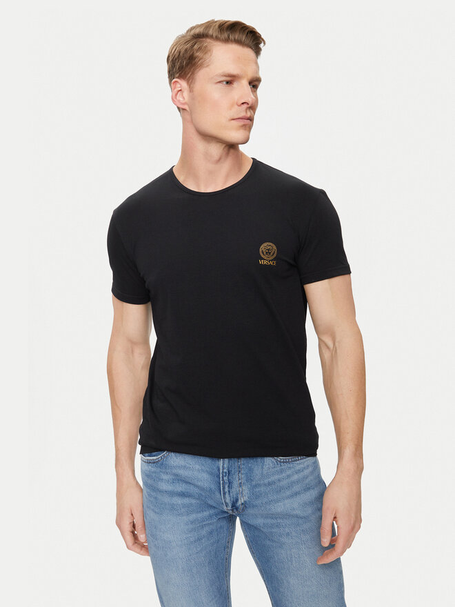 Versace Versace Marškinėliai Medusa AUU01005 Juoda Slim Fit
