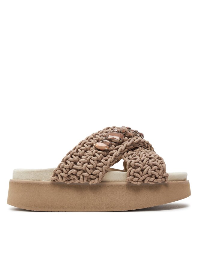 Inuikii Šľapky Inuikii Woven Stones Platform 70103-106 Hnedá