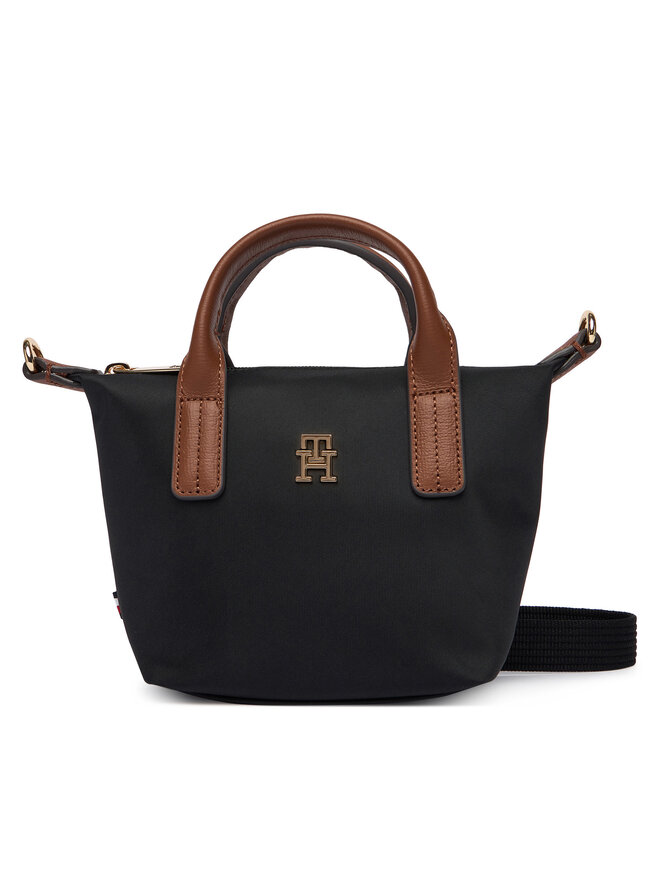 Tommy Hilfiger Handtasche Tommy Hilfiger Popette Micro Tote AW0AW18368 Schwarz