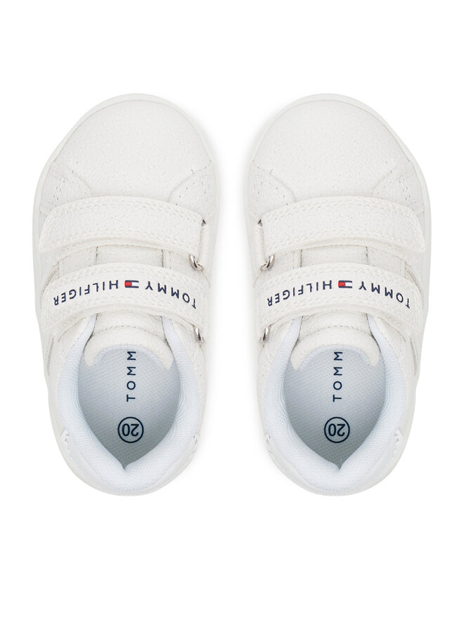 Tommy Hilfiger Sneakersy Tommy Hilfiger Flag Low Cut Velcro Sneaker T1A9-33726-0375 M Bílá