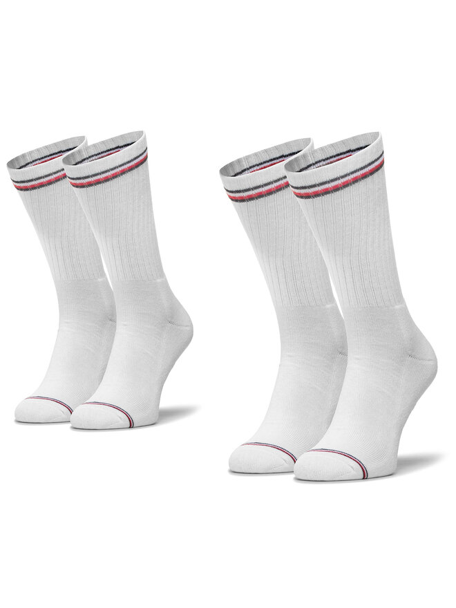 Tommy Hilfiger Set de 2 perechi de șosete lungi unisex Tommy Hilfiger 100001096 Alb