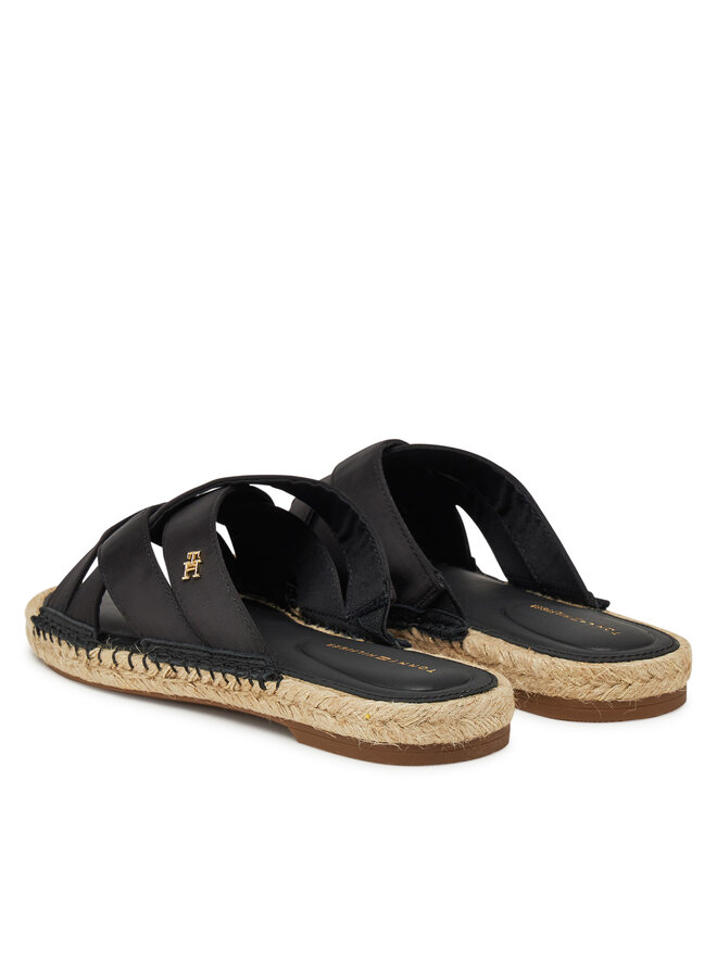 Tommy Hilfiger Espadrile Tommy Hilfiger Satin Espadrille Mule FW0FW08502 Črna