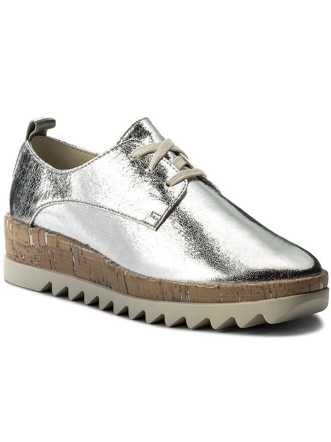 Tommy Jeans Oxford Tommy Jeans Metallic Platform Lace Up Shoe EN0EN00207 Argintiu