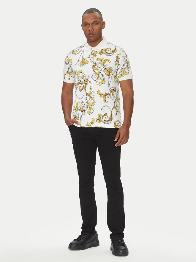 Versace Jeans Couture Versace Jeans Couture Polo marškinėliai 78GAG6S0 Balta Regular Fit