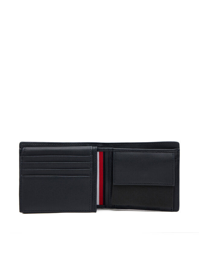 Tommy Hilfiger Portofel Mare pentru Bărbați Tommy Hilfiger Th Corp Cc Flap And Coin AM0AM13246 Bleumarin