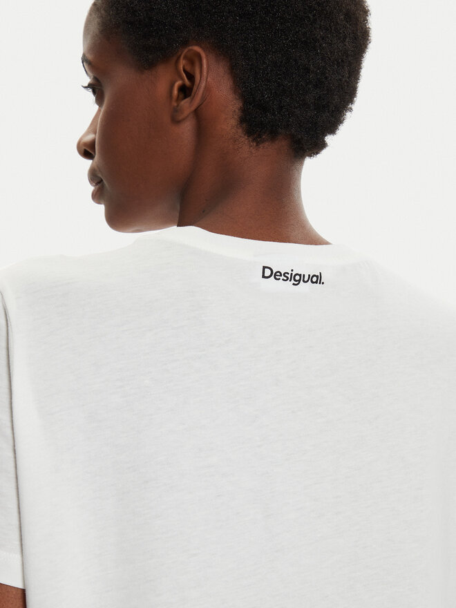 Desigual Desigual Camiseta Shadow 24WWTK11 Blanco Regular Fit