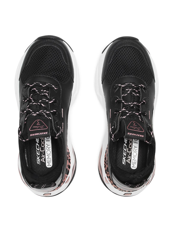 Sneakers Skechers D lites Queen Leopard 149087 BKRG Nero escarpe