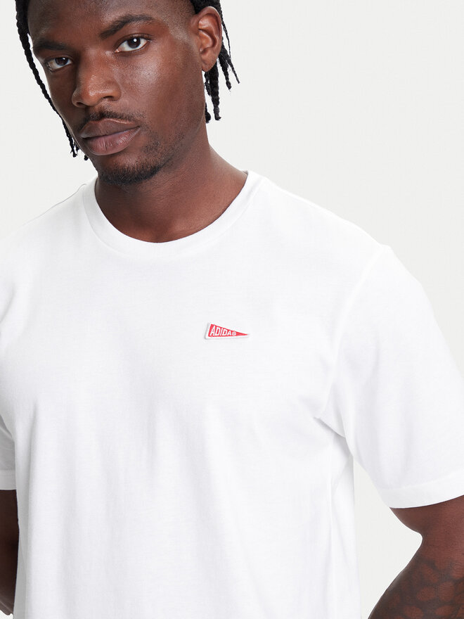 adidas adidas Marškinėliai Pennant Trim Graphic JL9226 Balta Regular Fit