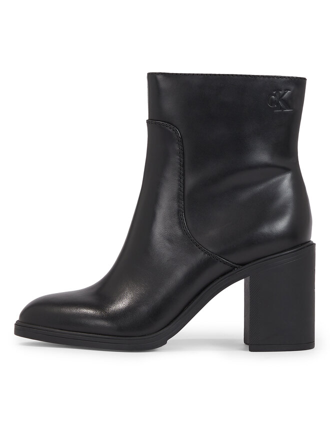 Calvin Klein Jeans Škornji Calvin Klein Jeans Mid Block Heel Boot Lth Wn YW0YW01259 Črna