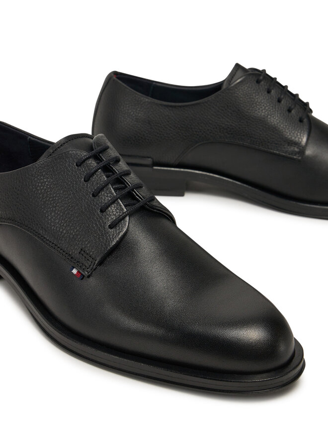 Tommy Hilfiger Półbuty Tommy Hilfiger Core Hilfiger Leather Shoe FM0FM05375 Czarny