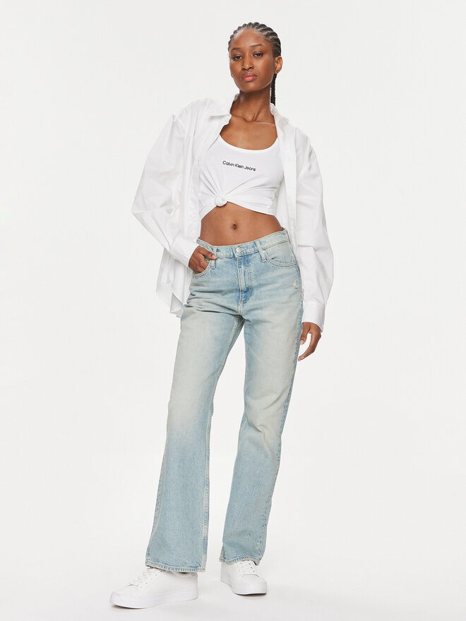 Calvin Klein Jeans Calvin Klein Jeans Felső Institutional J20J221064 Fehér Slim Fit