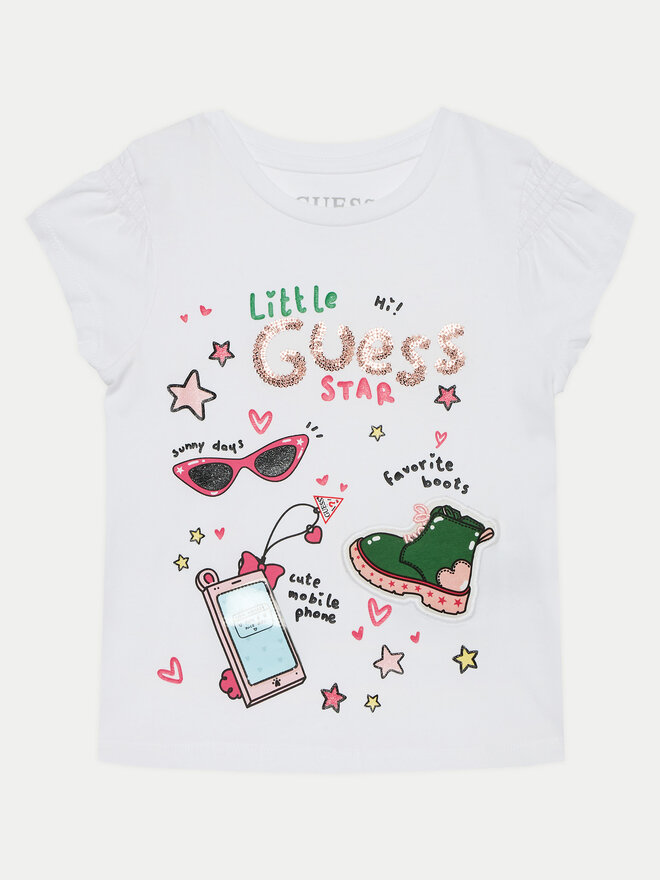 Guess Guess Marškinėliai K5RI14 K6YW4 Balta Regular Fit