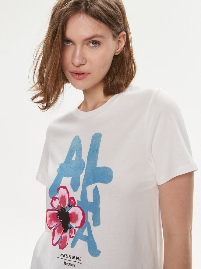 Weekend Max Mara Weekend Max Mara Marškinėliai Yen 2415971052 Balta Regular Fit