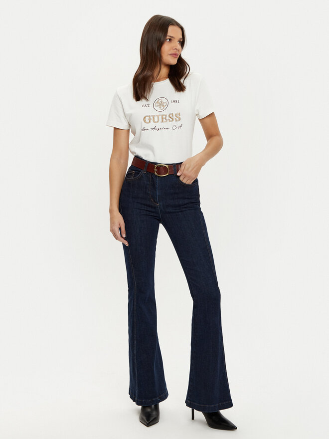 Guess Guess Camiseta V5RI05 J1314 Écru Regular Fit