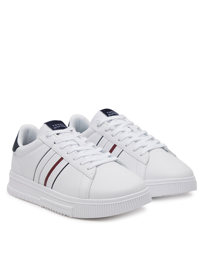 Tommy Hilfiger Zapatillas Tommy Hilfiger Modern Cupsole Stripes Lth FM0FM05406 Blanco