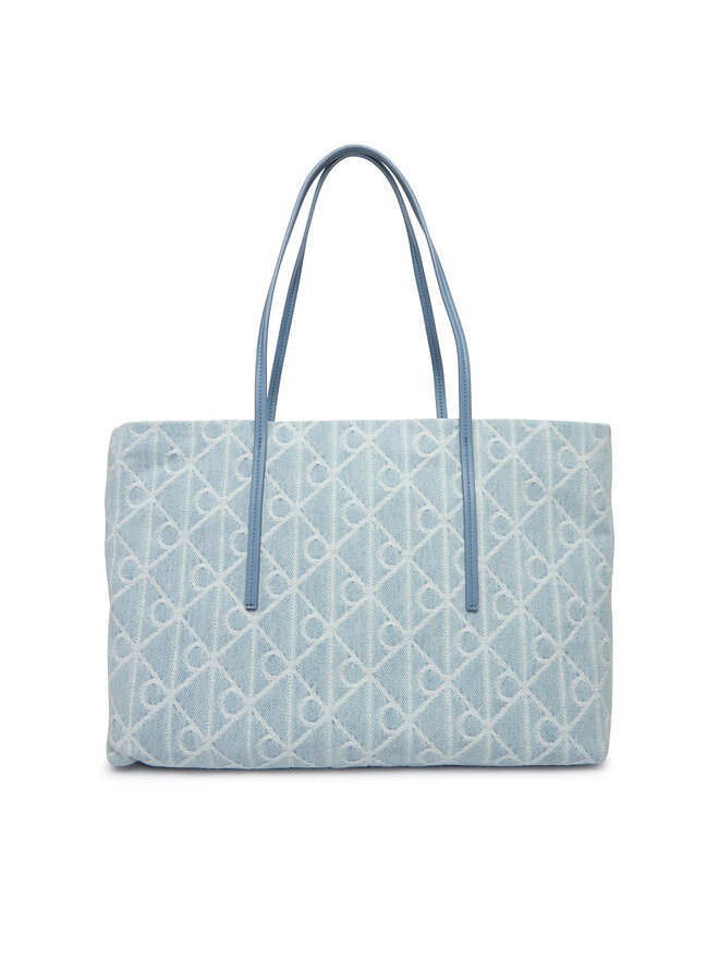 Calvin Klein Handtasche Calvin Klein Emblem Aop Denim Tote W/ Pouch LV04F3428G Blau