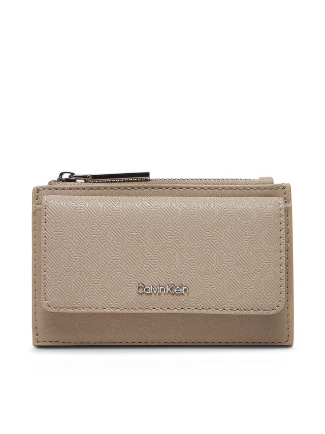 Calvin Klein Θήκη πιστωτικών καρτών Calvin Klein Ck Must Aop Cc Holder W Zip LV04F1036G Μπεζ