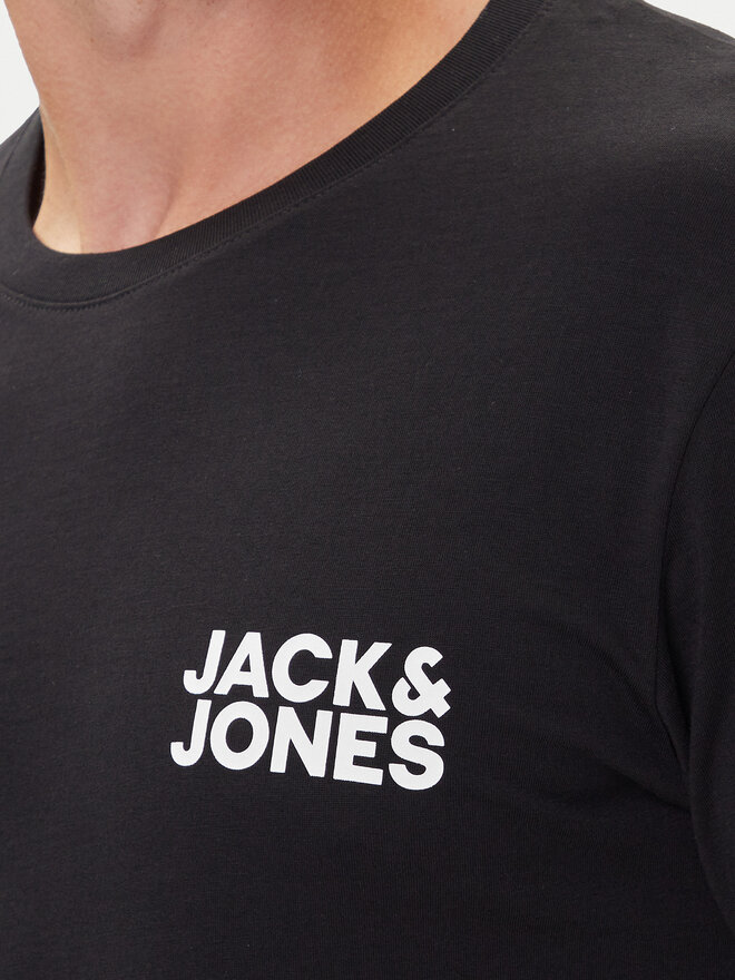 Jack&Jones Jack&Jones 3 db póló Corp Logo 12191762 Fekete Slim Fit